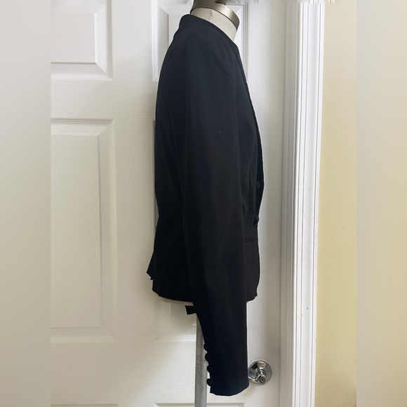 STAR CITY BLACK BLAZER WAIST CUT BUTTON DOWN SIZE M - Picture 2 of 5